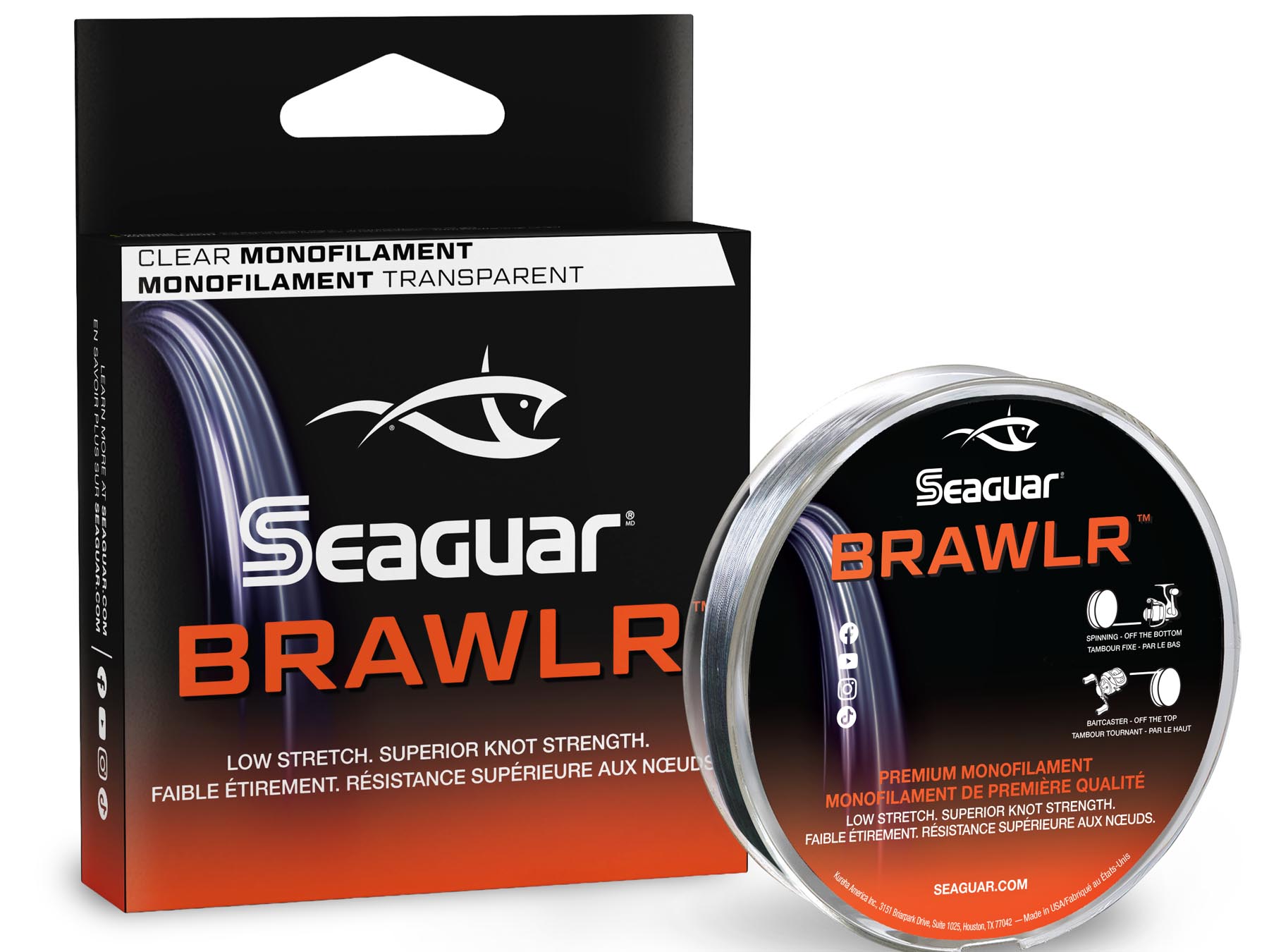 Seaguar Brawlr Monofilament spool and packaging