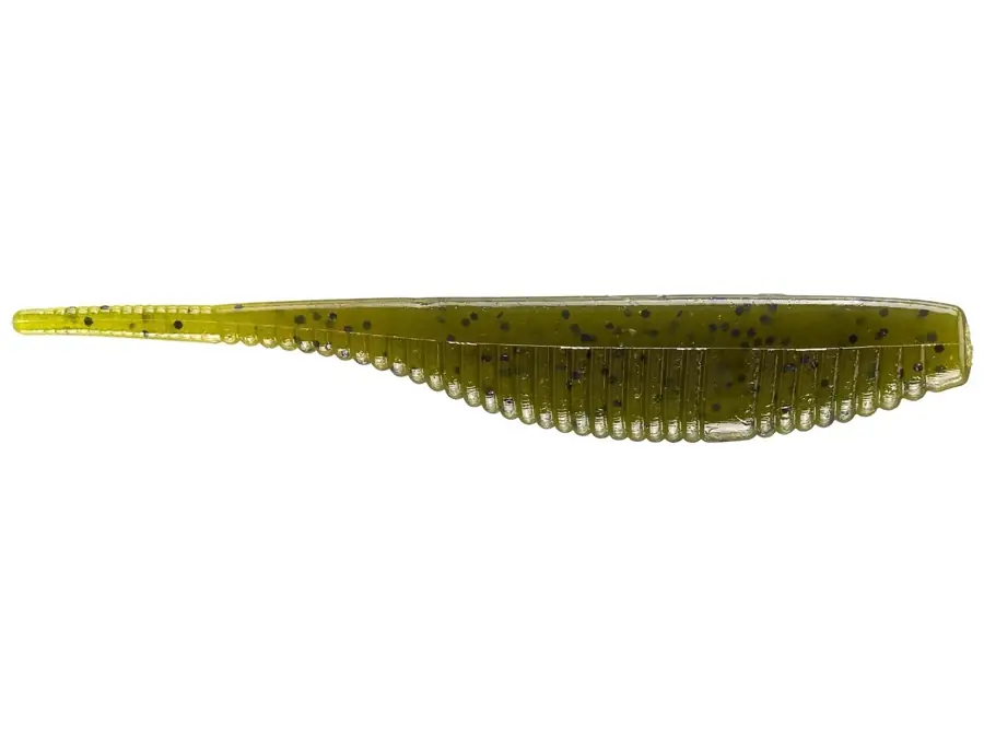 Yamamoto Fat Shad Shape 4" Green Pumpkin Black Flake