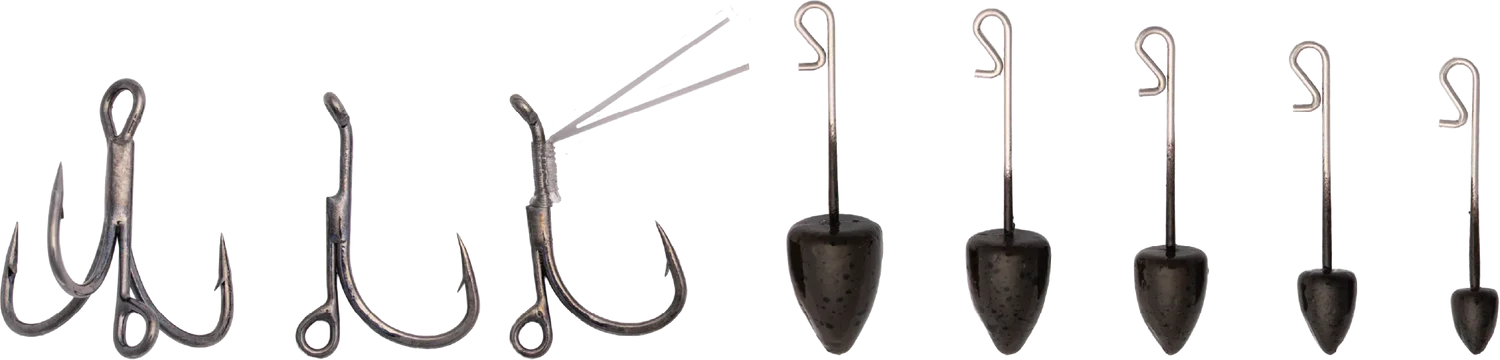 G-Ratt Urchin Rig hooks and graduated weights