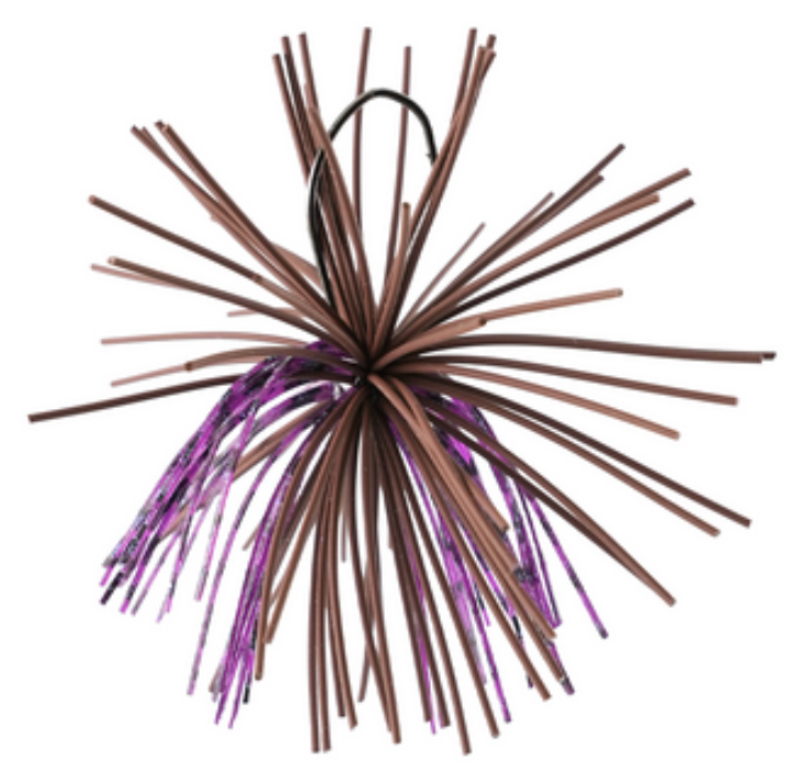 Missile Jigs Ike's Dice Jig — urchin-style skirted jig in brown and purple