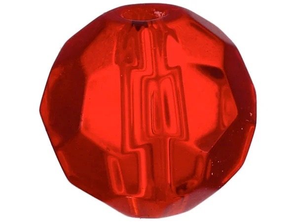 Eagle Claw Lazer Sharp Faceted Glass Bead Red — 8mm