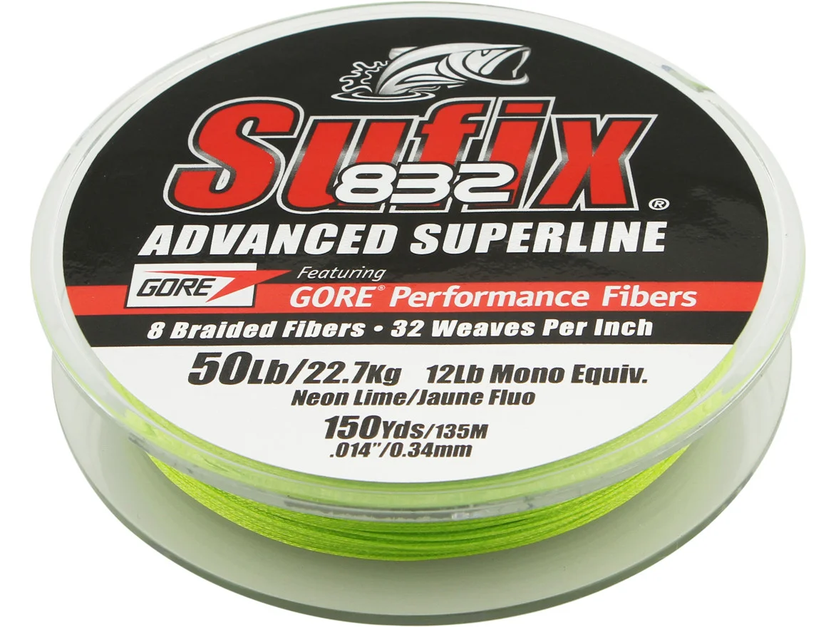 Sufix 832 Advanced Superline Braid — 10 lb Neon Lime — Line