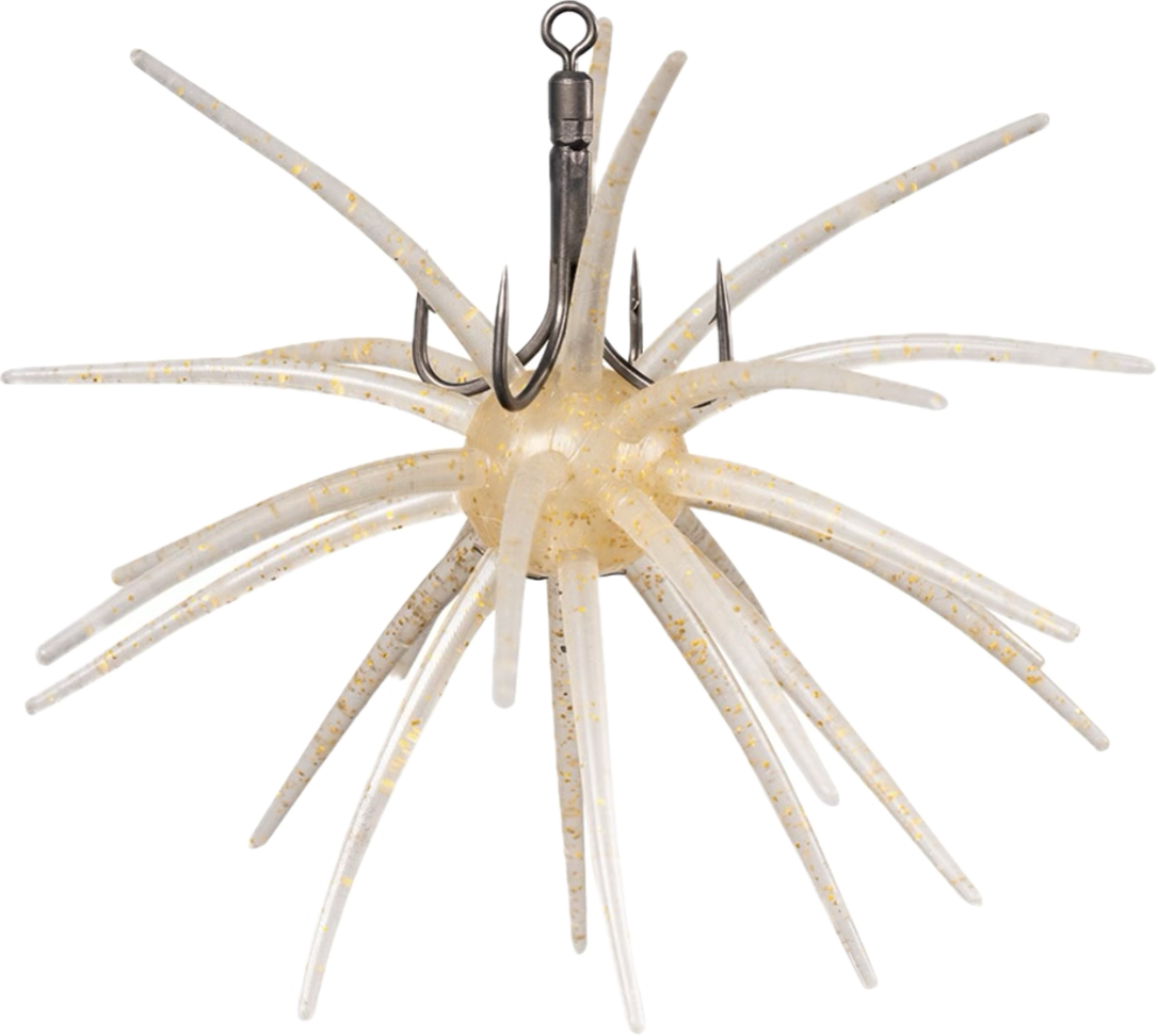 BKK Hyperlatch Quad-Urchin rigged with an urchin bait, points spaced evenly around the circumference